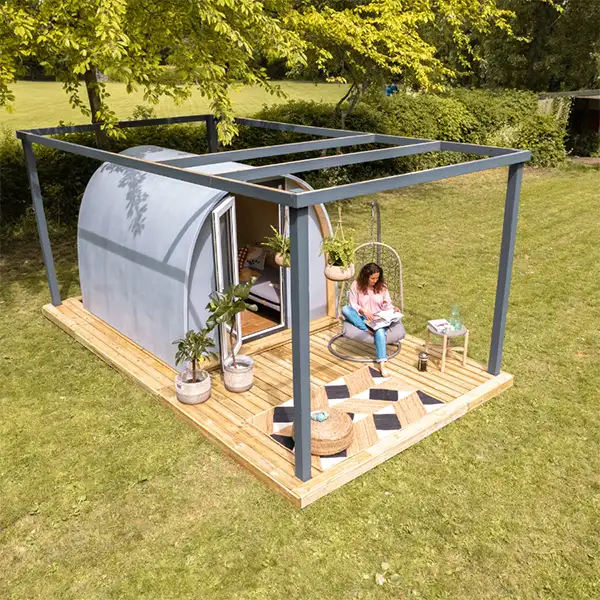 garden pod silver grey exterior